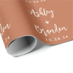 Personalised Terracotta Name Wedding Gift Wrapping Paper<br><div class="desc">Personalised Dessert Rust Name Wedding gift wrapping Paper</div>