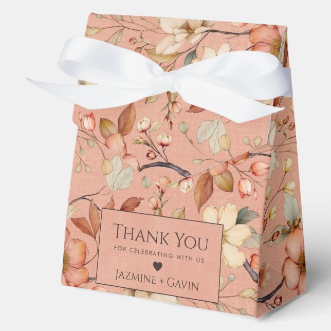 Personalised Terracotta Wildflower Baby Shower Favour Box (Front)
