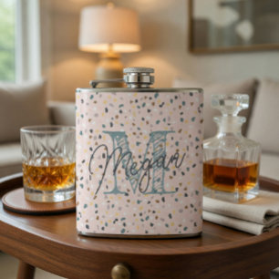 Personalised Terrazzo Monogram Hip Flask