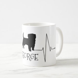 Personalised Terrier Love My Dog Heart Beat Coffee Mug