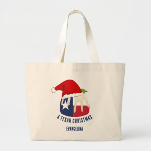 Personalised TEXAN CHRISTMAS Pudding Large Tote Bag
