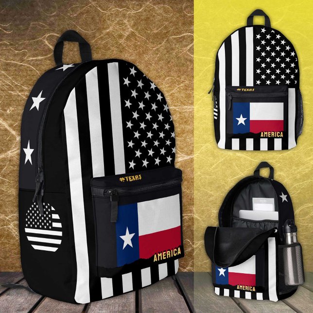 Personalised Texas Flag bag, American Flag / Texas Printed Backpack (Creator Uploaded)