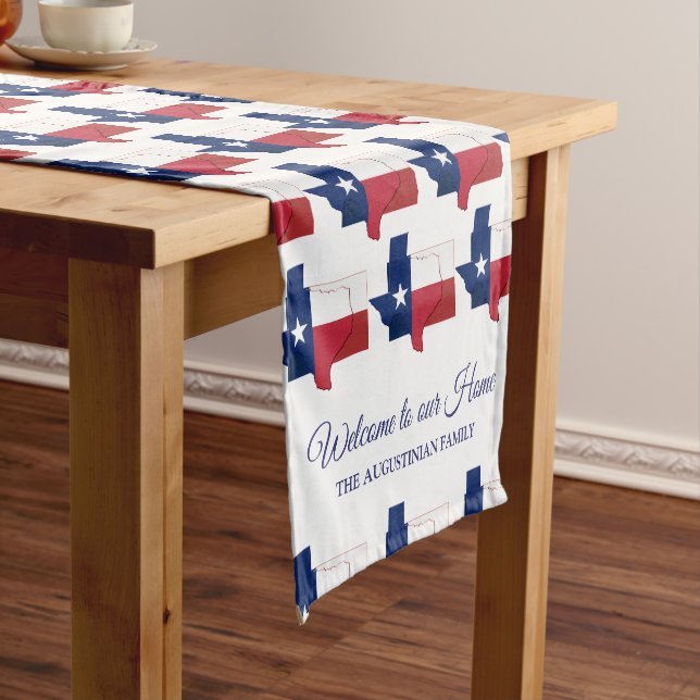 Personalised TEXAS FLAG Short Table Runner (In Situ)