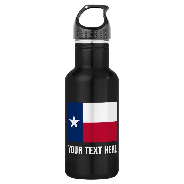 Personalised Texas flag steel water bottles (Front)