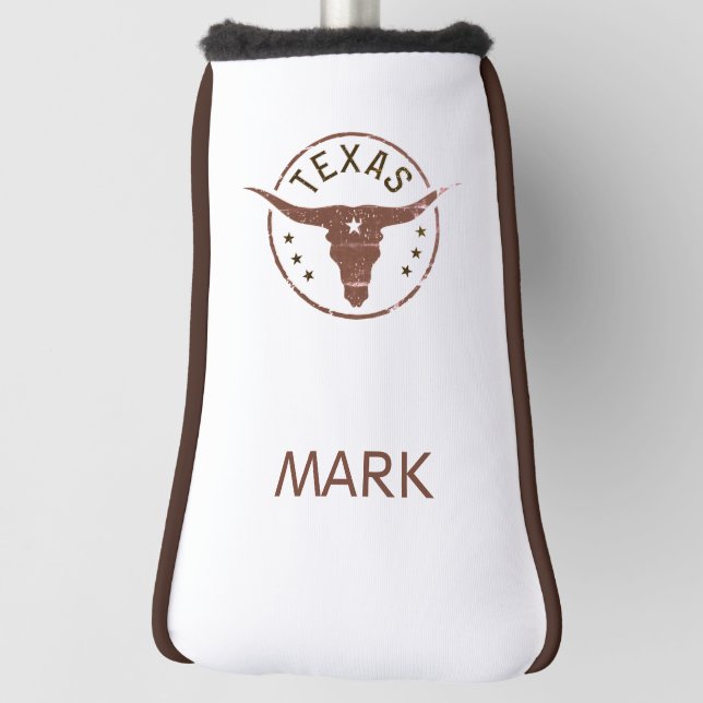 Personalised Texas Longhorn Golf Head Cover (Rotate 90)