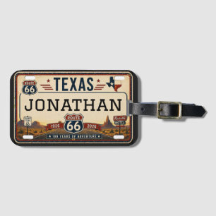 Personalised Texas Route 66 Design Luggage Tag