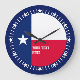 Personalised Texas State Flag Design on a Large Clock