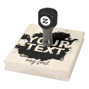 Personalised text and image rubber stamp