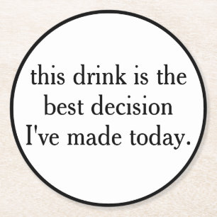 Personalised Text And Name Funny Cool Party Round Paper Coaster