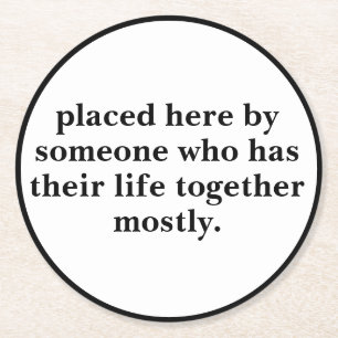 Personalised Text And Name Funny Cool Wedding Round Paper Coaster