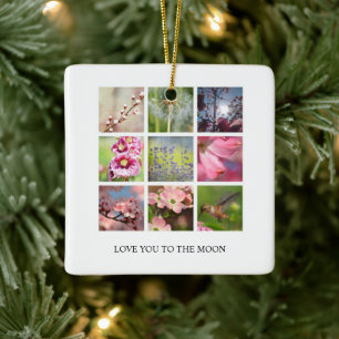 Personalised Text and Photo Collage Ceramic Ornament