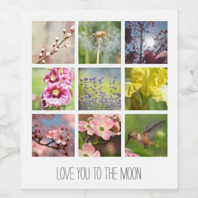 Personalised Text and Photo Collage Wine Label (Single Label)