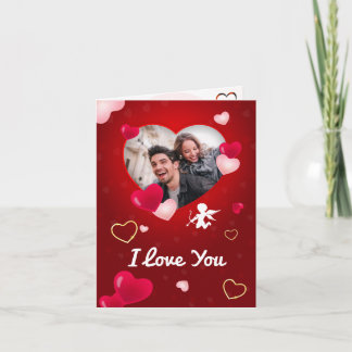 Personalised text and photo Valentine's Day card. Holiday Card