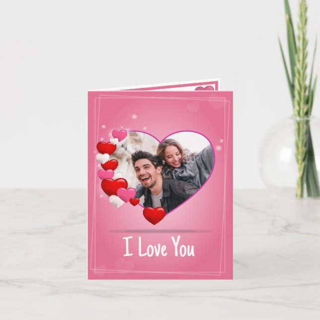 Personalised text and photo Valentine's Day card. Thank You Card (Front)