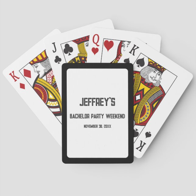 Personalised Text Bachelor Party Weekend Playing Cards (Back)