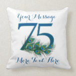 Personalised text classy 75th Birthday 75 Pillows<br><div class="desc">Personalised text custom 75th Birthday 75 Pillows</div>