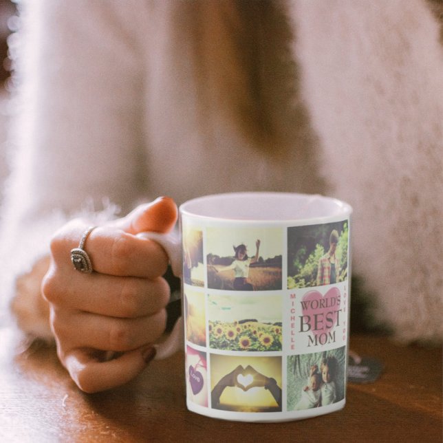 Personalised text custom photo collage coffee mug (Creator Uploaded)
