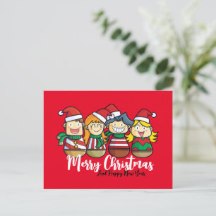 Personalised text Cute Friendship Merry Christmas Holiday Postcard