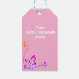 Personalised Text/ Design with Butterfly Gift Tags