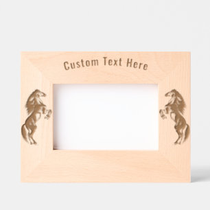 Personalised Text Etched Frame Upright Horses