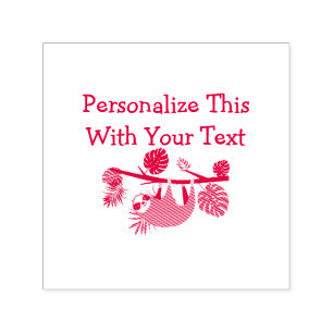 Personalised Text Fun Hanging Sloth Self-inking Stamp