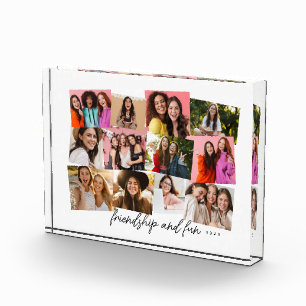 Personalised text fun memory collage photo block