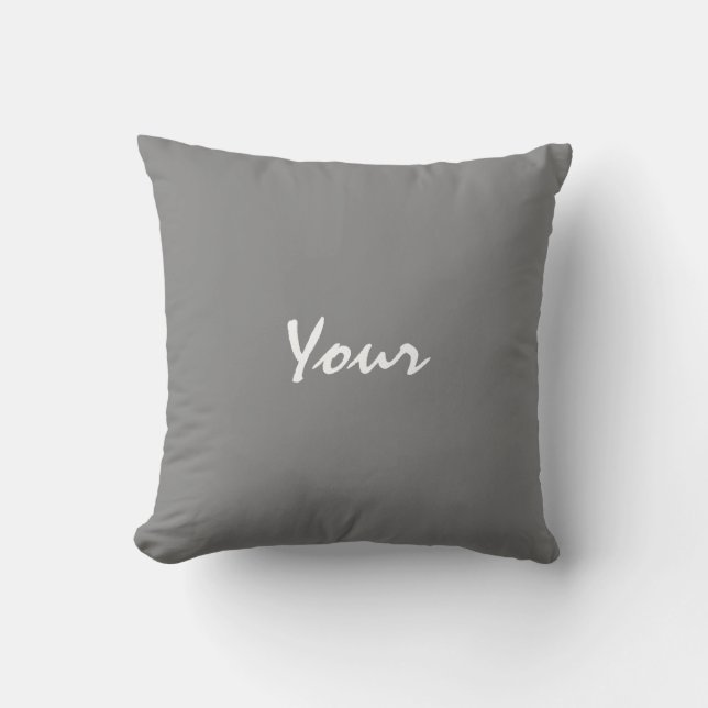 Personalised Text Grey and White Cushion (Front)