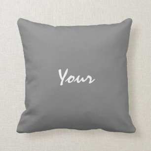 Personalised Text Grey and White Cushion