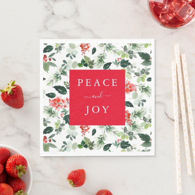 Personalised Text Holiday Paper Napkin (Insitu)