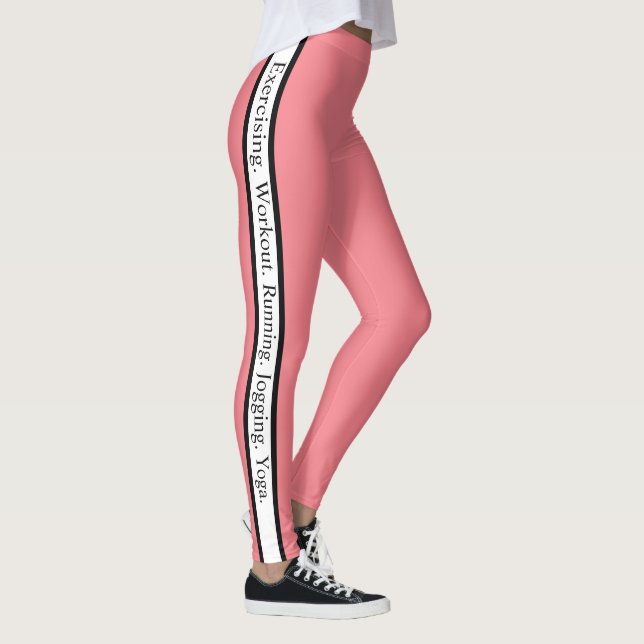 Personalised text l Cute pink background Leggings (Right)