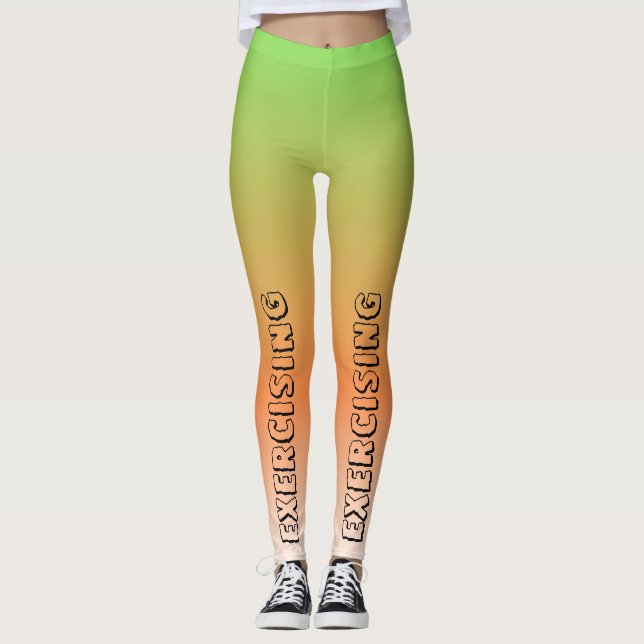 Personalised text l Fashion gradient Exercising Leggings (Front)