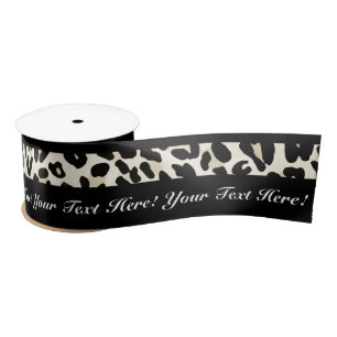 Personalised Text Leopard Print Ribbon Satin Ribbon