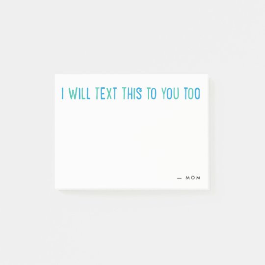 Personalised text message Post-it note