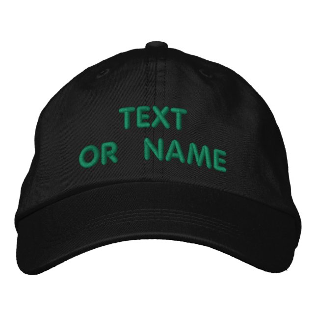 personalised Text Name Embroidered Baseball Cap (Front)