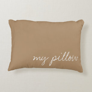 Personalised Text on Ice Coffee Brown Decorative Cushion