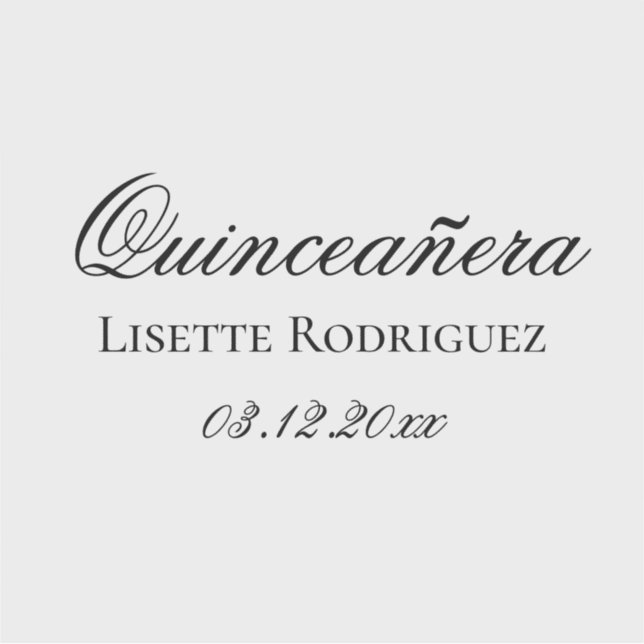 Personalised Text Quinceanera (Front)