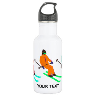Personalised Text Ski Opening Skier   532 Ml Water Bottle