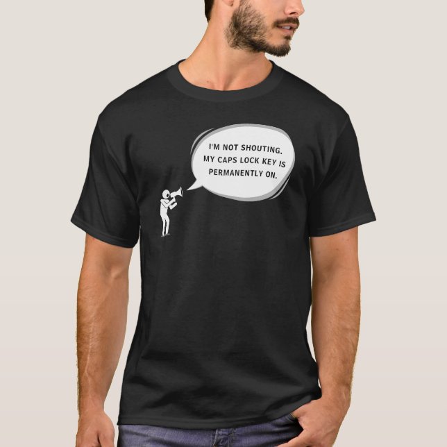 Personalised Text Stick Figure Shouting Man T-Shirt (Front)