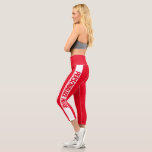 Personalised Text Striped Capri Leggings<br><div class="desc">Add your own text to these easy to personalise capri leggings from Ricaso</div>