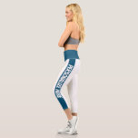 Personalised Text Striped Capri Leggings<br><div class="desc">Add your own text to these easy to personalise capri leggings from Ricaso</div>