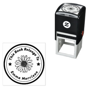 Personalised Text Sunflower Self-inking Stamp