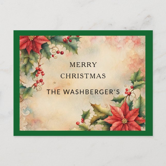 Personalised Text Vintage Holiday Postcard (Front)