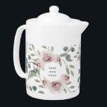 Personalised text watercolor flowers Mother's Day<br><div class="desc">Personalised text watercolor flowers Mother's Day teapot</div>