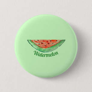 Personalised Text Watermelon Fruit Name in green 6 Cm Round Badge