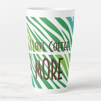 Personalised text with green shades print  latte mug