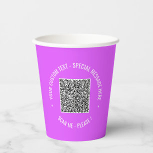 Personalised Text Your QR Code Paper Cups Template