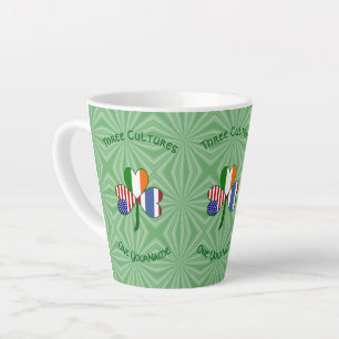 Personalised Thailand Ireland USA Shamrock Flag Latte Mug
