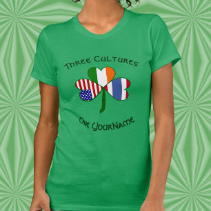 Personalised Thailand Ireland USA Shamrock Women’s T-Shirt