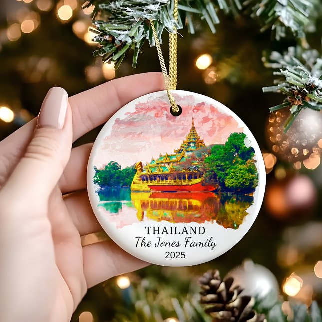Personalised Thailand Ornament, Thailand Gift Ceramic Tree Decoration (Creator Uploaded)