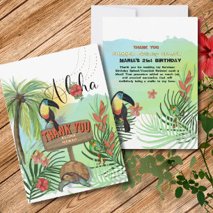 Personalised THANK YOU ALOHA HAWAII card